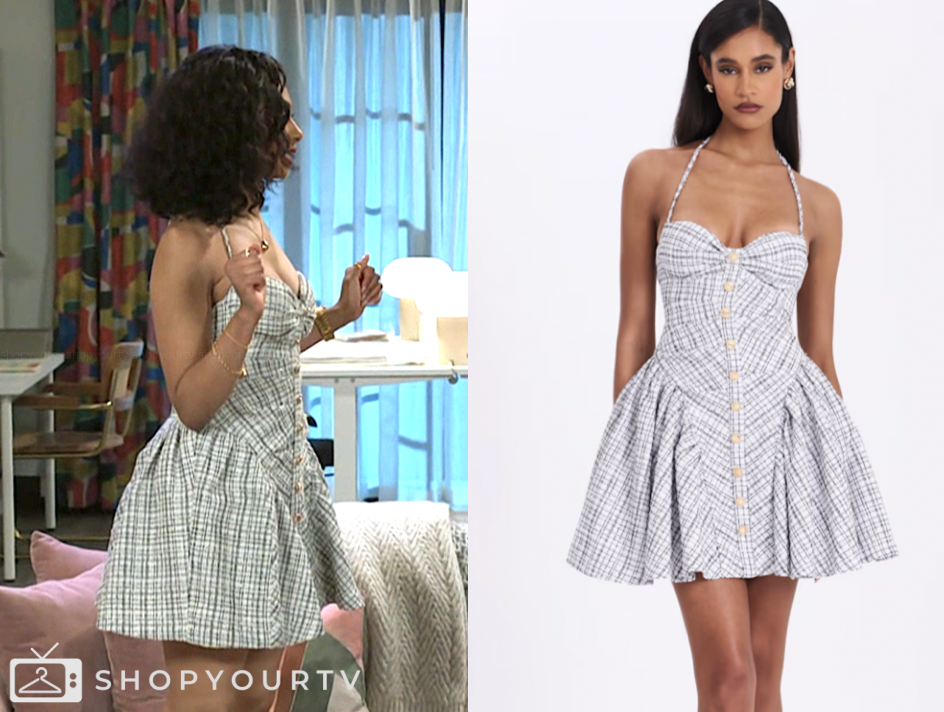 beyond the gates, plaid tweed mini dress, kat richardson, Colby Muhammad