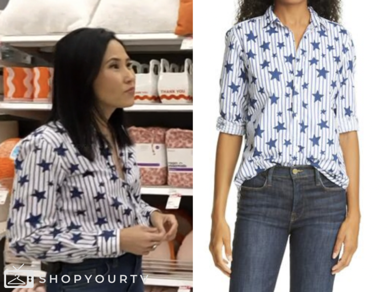 the today show, vicky nguyen, blue striped and stars shirt