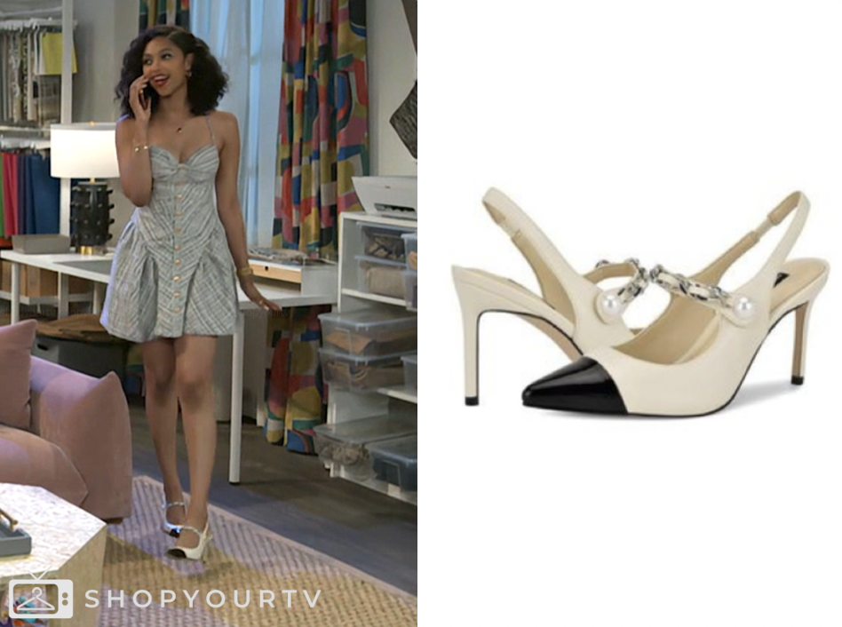 beyond the gates, ivory and black cap toe slingback heels, kat richardson, Colby Muhammad