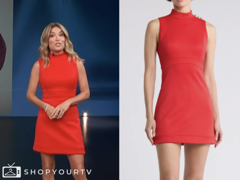 access hollywood, red mini dress, kit hoover