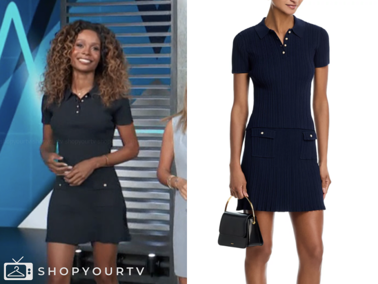 zuri hall, access daily, navy blue polo mini dress