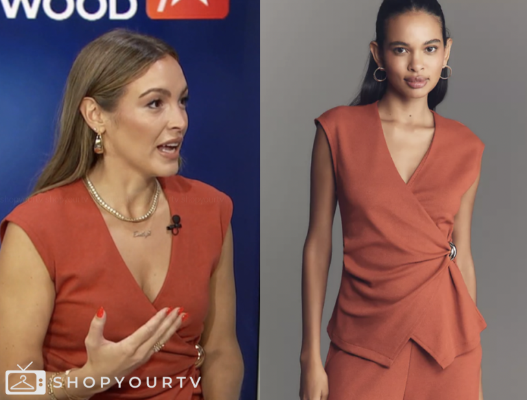 emily orozco, access daily, red wrap top