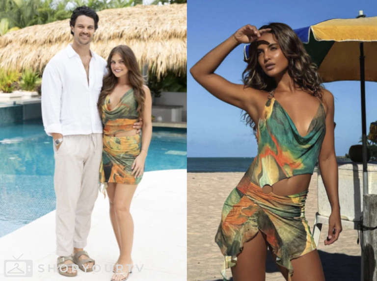 bachelor in paradise, green printed cutout mini dress, jessica edwards