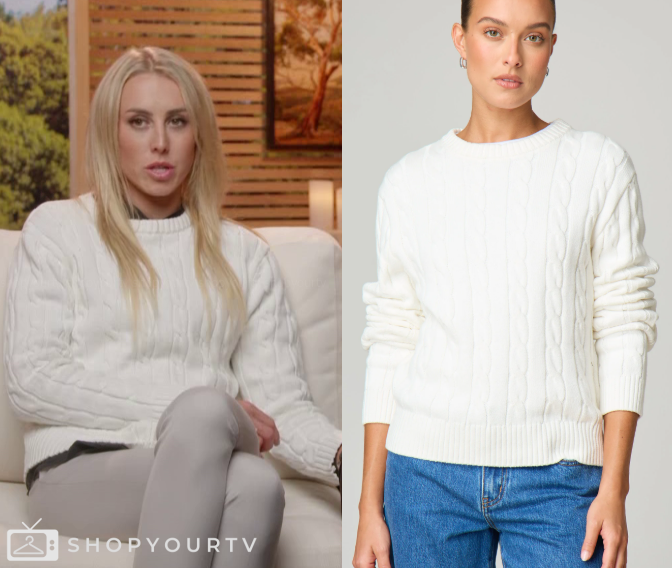 The Block AU: Season 21 Episode 15 Han's White Cable Knit Sweater ...