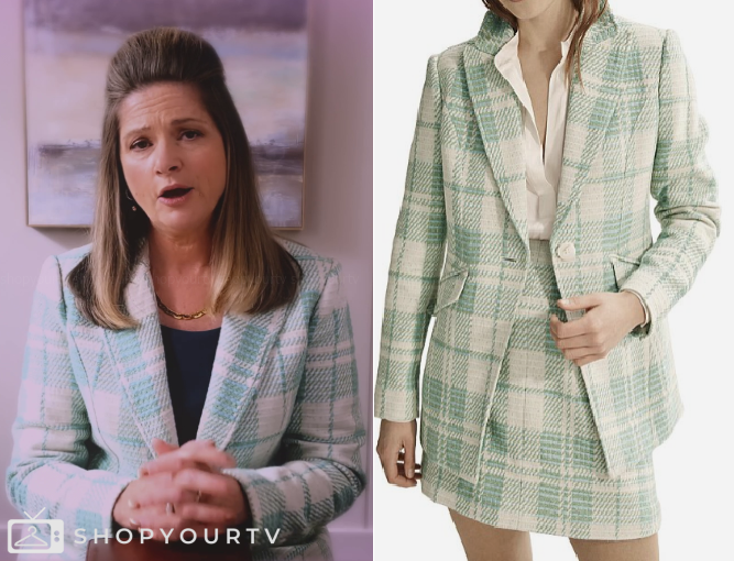 Fisk: Season 3 Episode 1 Roz's Green & White Plaid Blazer | Shop Your TV