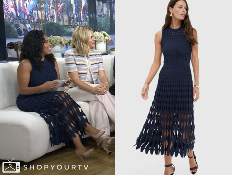 The Today Show: September 2025 Sheinelle Jones's Navy Blue Knit Cutout