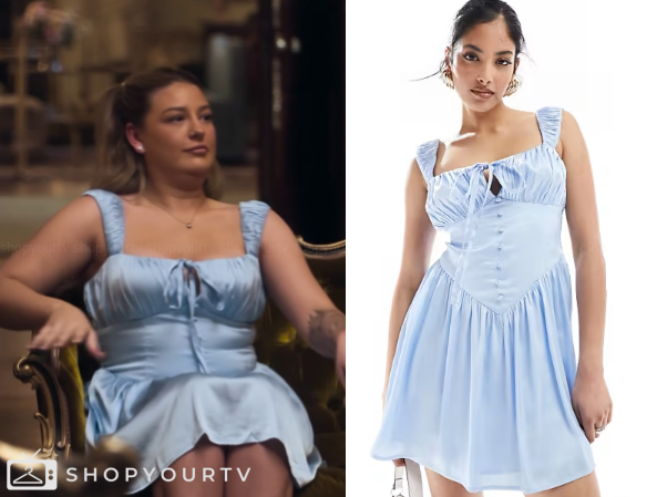 The Inheritance: Season 1 Episode 5 Emma's Blue Satin Corset Dress ...