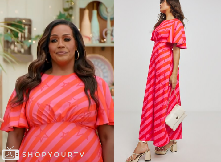 alison hammond orange dress bake off Alison Hammond's Bake Off Outfits: Where To Shop Them Now